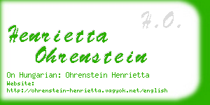 henrietta ohrenstein business card